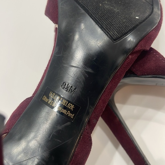 Marc Fisher Burgundy Nimble2 Ankle Strap Pointed Toe Heels - Picture 10 of 11